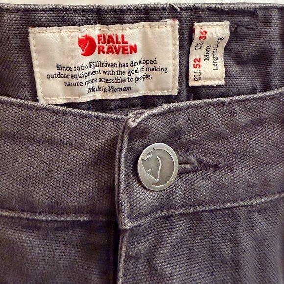 Fjällräven Greenland Canvas Jeans M EU 52 / US 36W Gray - Picture 2 of 10